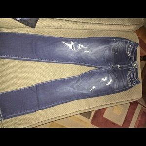Maurices distressed dark wash jegging